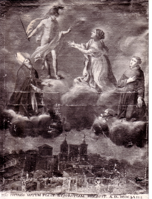 Madonna che intercede presso Cristo tra Sant'Antonio e San Martino (dipinto) - ambito viterbese (sec. XVII)