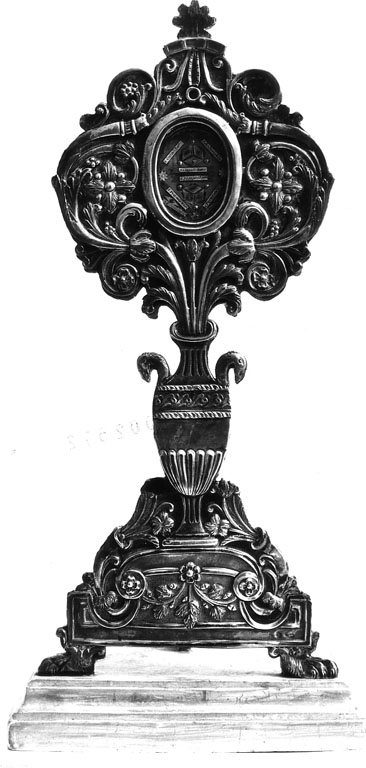 reliquiario - a ostensorio - ambito laziale (prima metà sec. XIX)