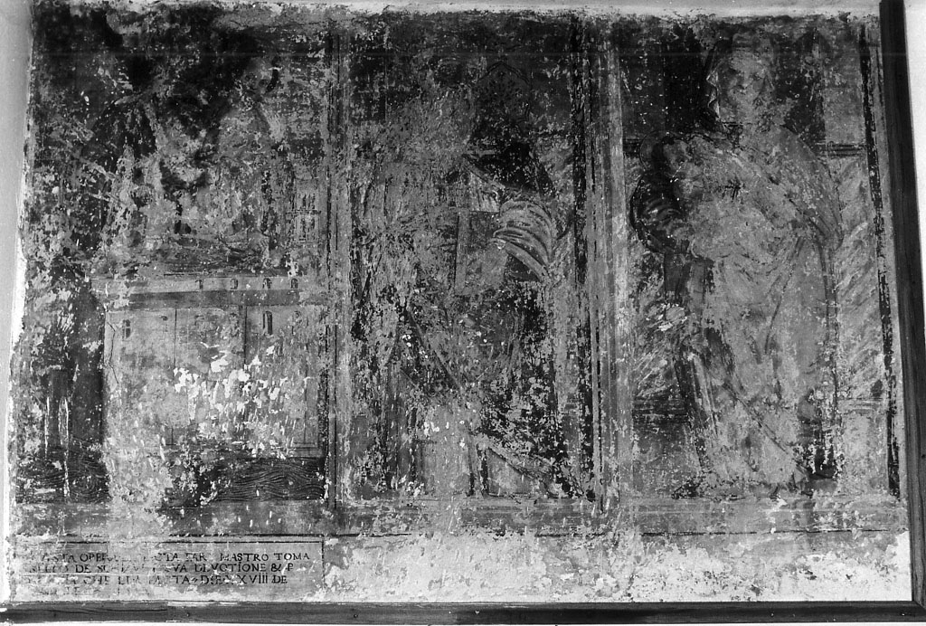 Madonna di Loreto, Madonna del latte e un santo vescovo (dipinto) - ambito laziale (sec. XVI)