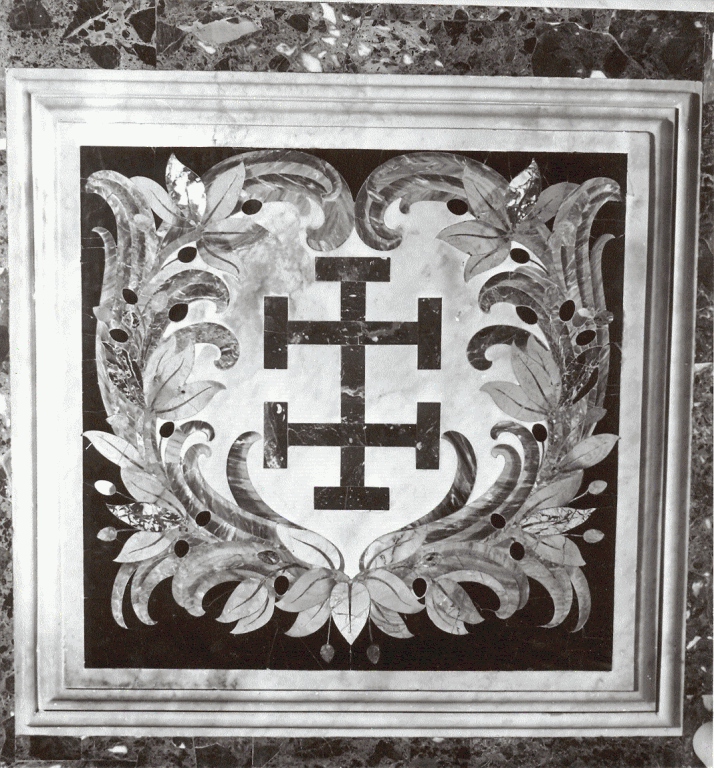 croce dell'ordine cavalleresco dei Templari (decorazione a intarsio, elemento d'insieme) di Fanzago Cosimo (bottega) (ultimo quarto sec. XVII)