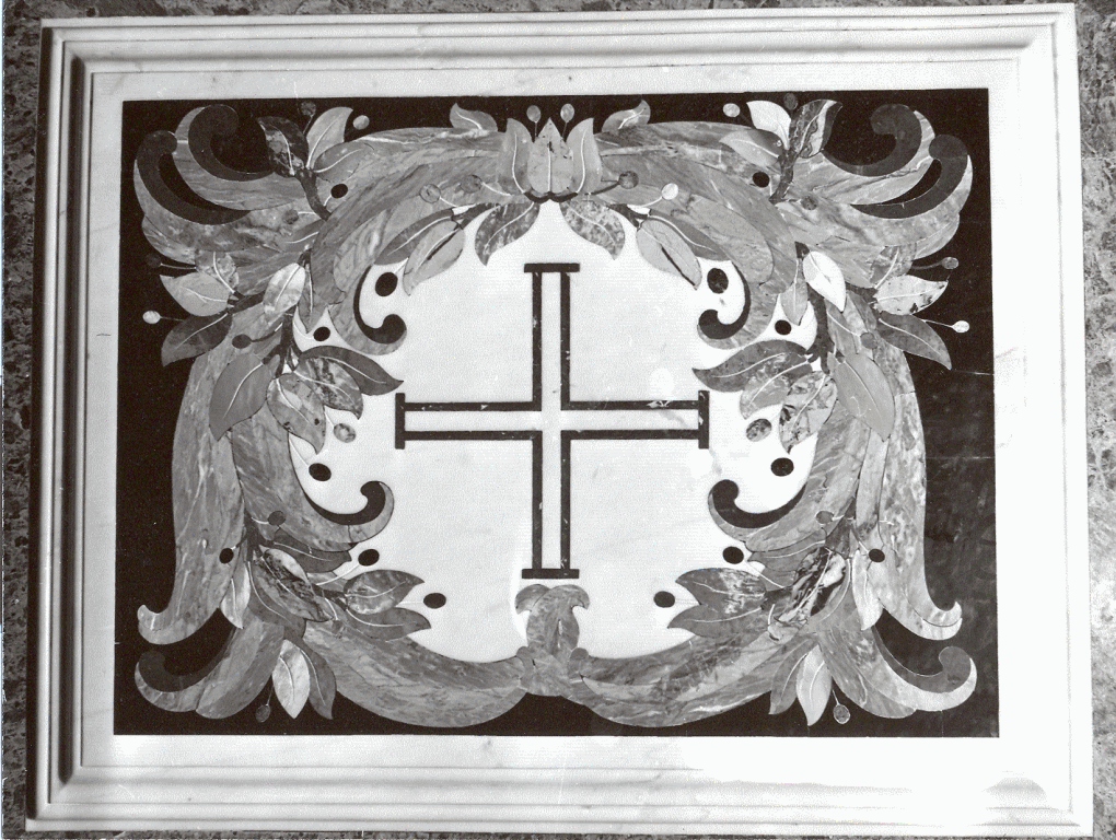croce dell'ordine cavalleresco di Cristo (decorazione a intarsio, elemento d'insieme) di Fanzago Cosimo (bottega) (ultimo quarto sec. XVII)
