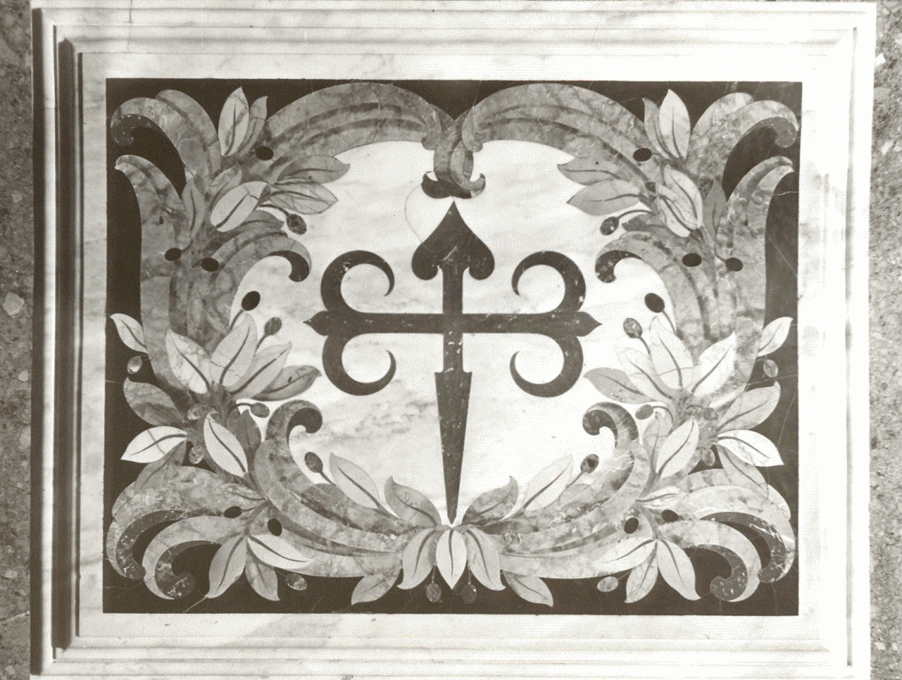 croce dell'ordine cavalleresco di S. Giacomo della Spada (decorazione a intarsio, elemento d'insieme) di Fanzago Cosimo (bottega) (ultimo quarto sec. XVII)