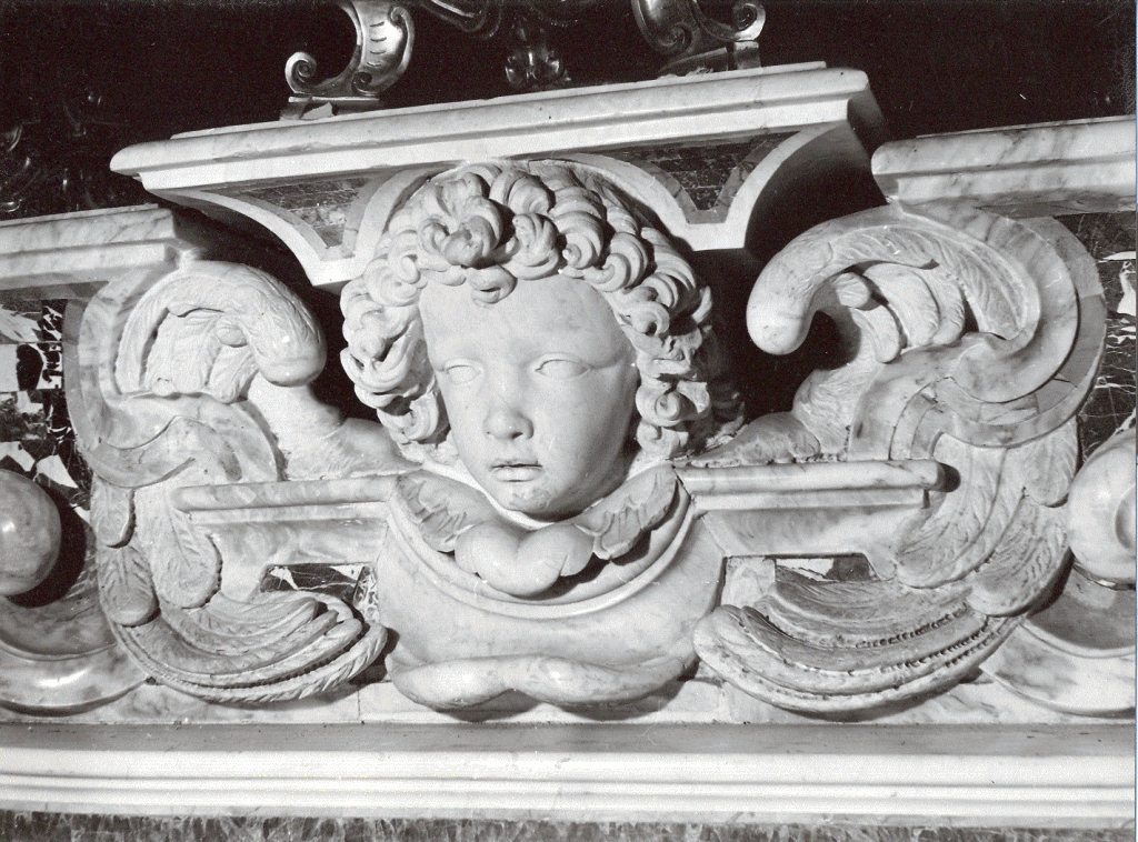 testa di cherubino (scultura) di Fanzago Cosimo (bottega) (seconda metà sec. XVII)