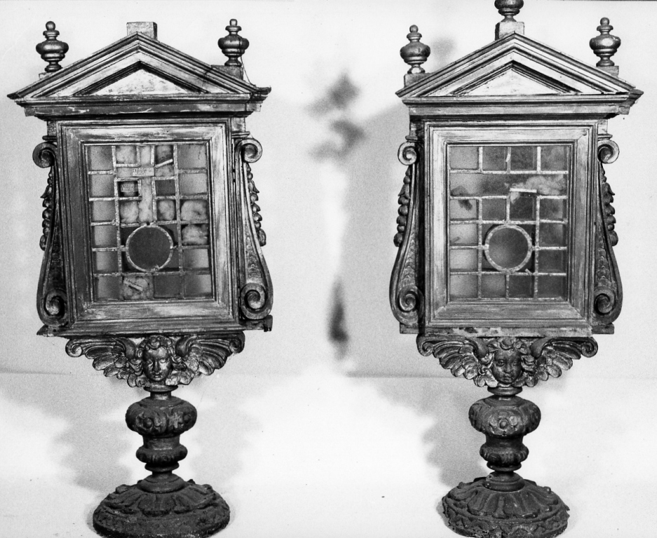 reliquiario, coppia - ambito laziale (sec. XVIII)