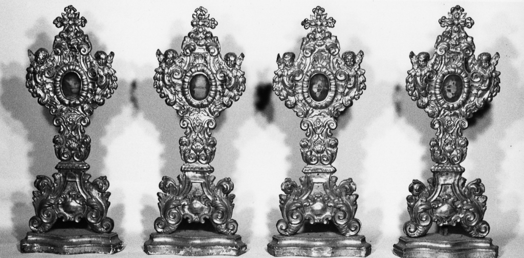 reliquiario - a ostensorio, serie - ambito laziale (sec. XVII)