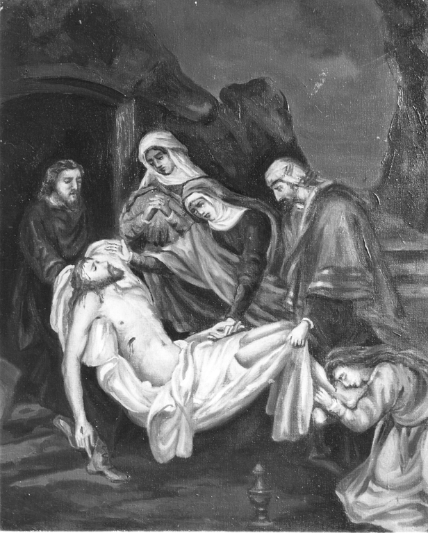stazione XIV: Gesù deposto nel sepolcro (Via Crucis) - ambito laziale (metà sec. XX)