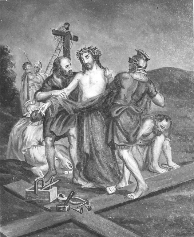 stazione X: Gesù spogliato e abbeverato di fiele (Via Crucis) - ambito laziale (metà sec. XX)