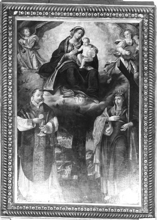 motivi decorativi floreali (cornice di dipinto) - bottega laziale (ultimo quarto sec. XVI)