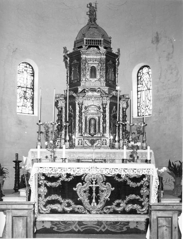 tabernacolo - a frontale architettonico - bottega romana (sec. XVII)