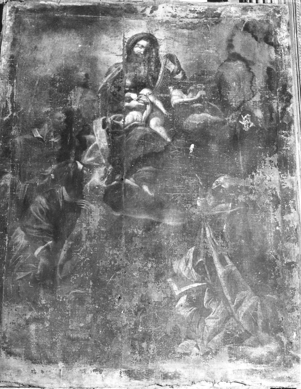 Madonna con Bambino e Santi (dipinto) - ambito laziale (sec. XVII)