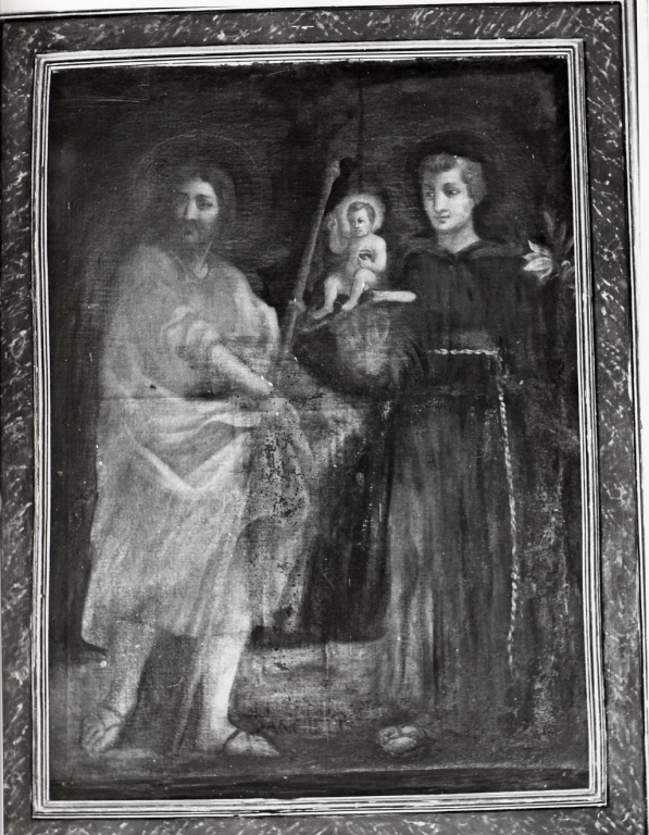 Sant'Antonio da Padova con il bambino e San Longino (dipinto) - ambito Italia centrale (sec. XVIII)