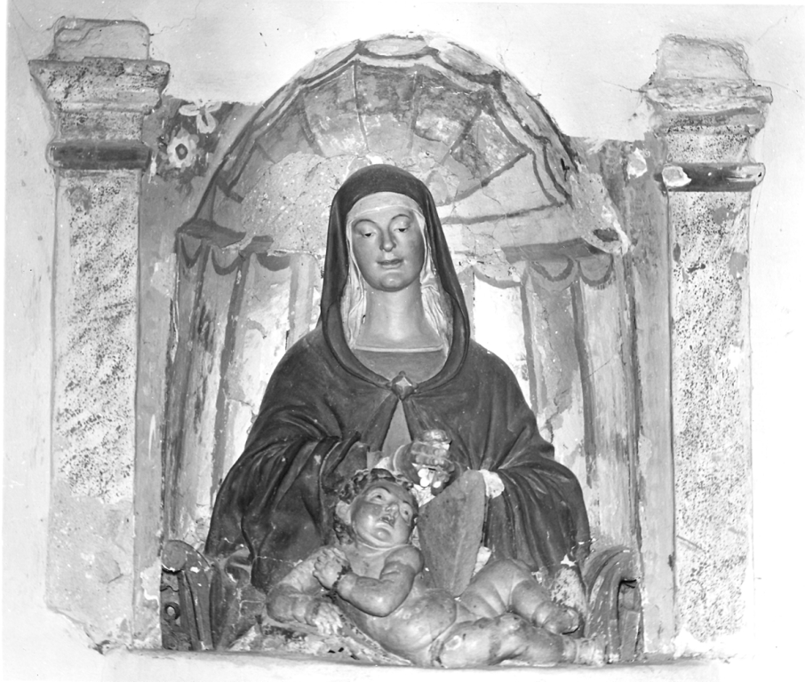 Madonna in trono con Bambino (scultura) - ambito abruzzese (sec. XVI)