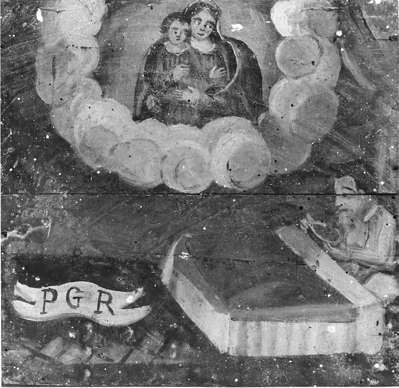 apparizione della Madonna col Bambino a un devoto (ex voto) - ambito laziale (sec. XIX)