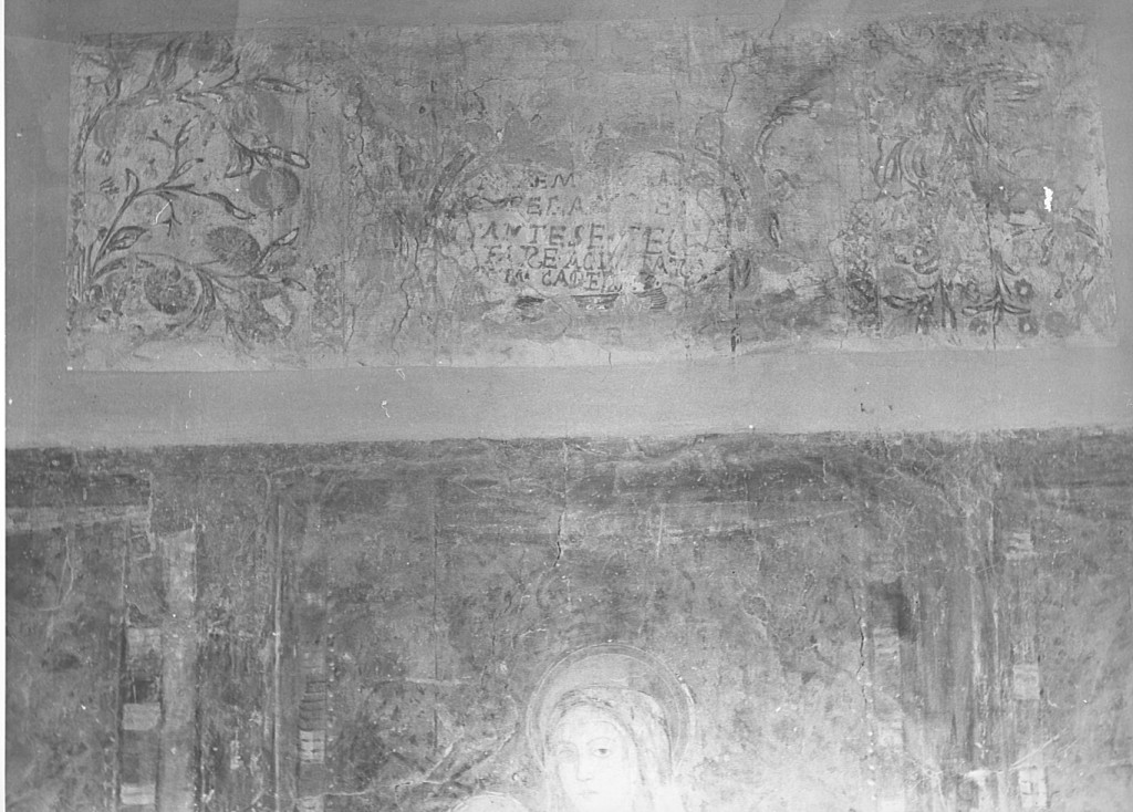 motivi decorativi floreali (decorazione pittorica, frammento) - ambito laziale (sec. XIX)