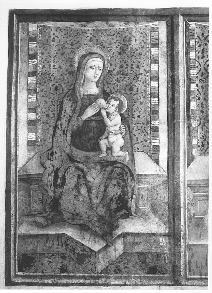 Madonna in trono che allatta il Bambino (dipinto) - ambito laziale (sec. XV)
