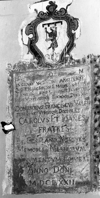 lapide commemorativa - ambito laziale (sec. XVII)