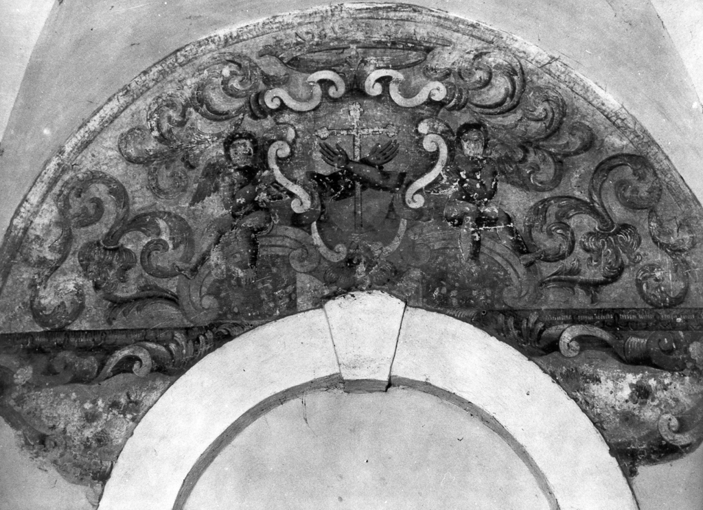 stemma dell'Ordine francescano (decorazione pittorica, complesso decorativo) - ambito reatino (sec. XVIII)