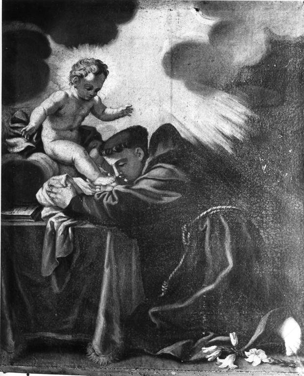 Sant'Antonio da Padova con il bambino (dipinto) - ambito reatino (sec. XIX)