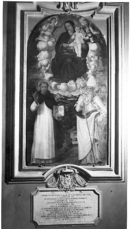 Madonna con Bambino, San Vincezo Ferrer e San Nicola di Bari (dipinto) di Torresani Lorenzo (sec. XVI)