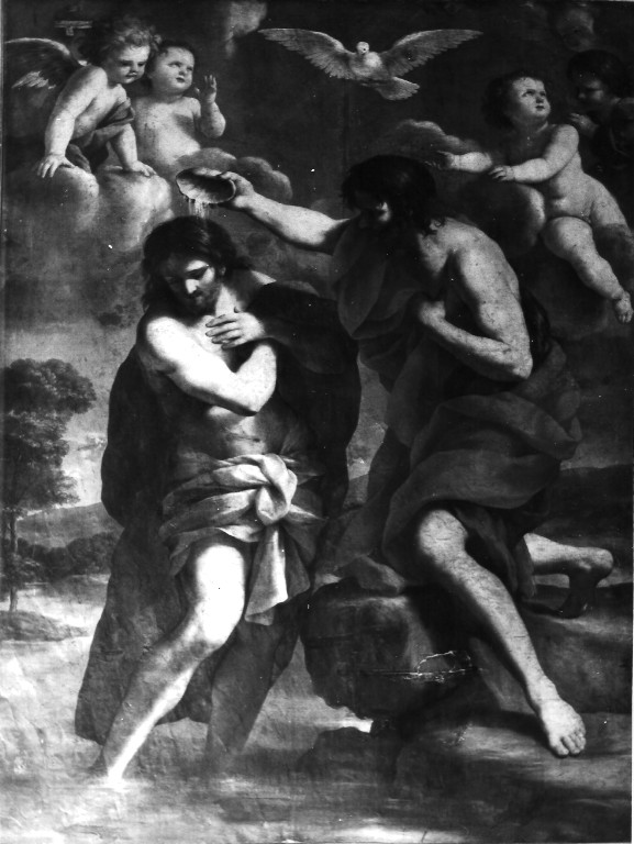 battesimo di Cristo (dipinto) di Romanelli Giovanni Francesco (attribuito) (metà sec. XVII)