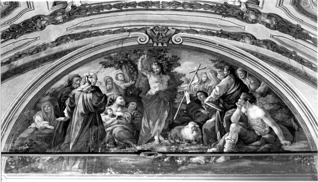 San Giovanni Battista predica nel deserto (dipinto) di Rosa Giuseppe Francesco (attribuito) (sec. XVIII)