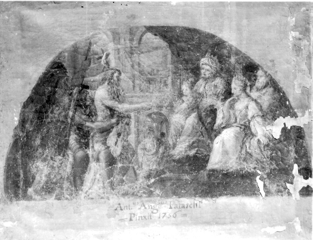 San Giovanni Battista condotto davanti a Erode ed Erodiade (dipinto) di Falaschi Anton Angelo (attribuito) (sec. XVIII)