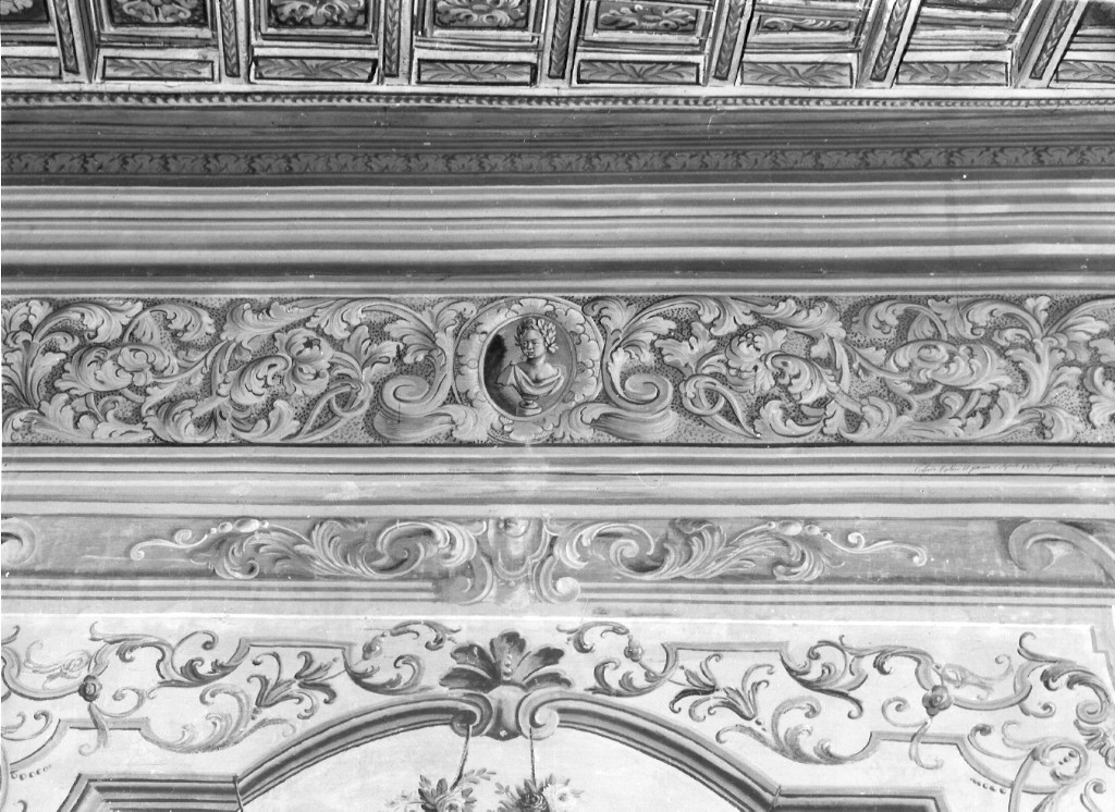 motivi decorativi a foglie d'acanto (dipinto) - ambito viterbese (fine/inizio secc. XVIII/ XIX)