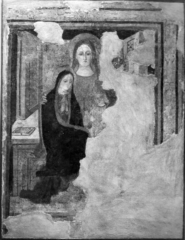 Madonna con Bambino e altri personaggi (dipinto) - ambito viterbese (fine/inizio secc. XV/ XVI)