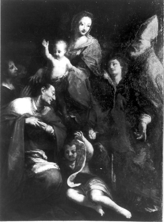 Madonna con Bambino e Santi (dipinto) di Maratta Carlo (attribuito) (seconda metà sec. XVII)