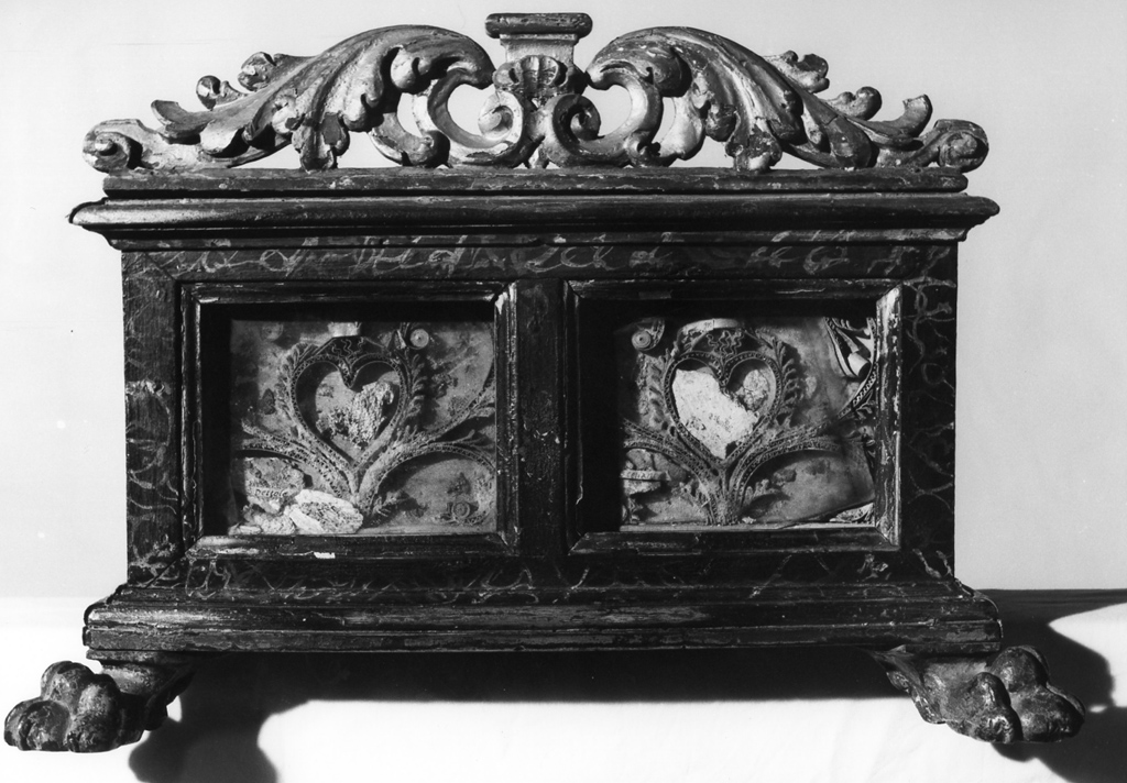 reliquiario a teca - a cassetta - ambito laziale (sec. XVII)