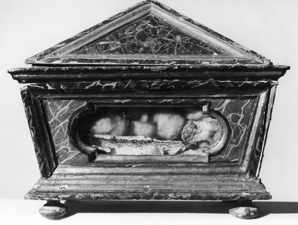 reliquiario a teca - a cassetta - ambito laziale (sec. XVII)