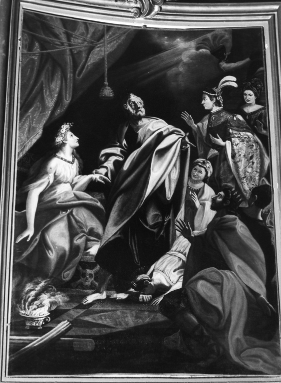 San Matteo resuscita il figlio del re Egippo (dipinto) - ambito napoletano (sec. XVIII)