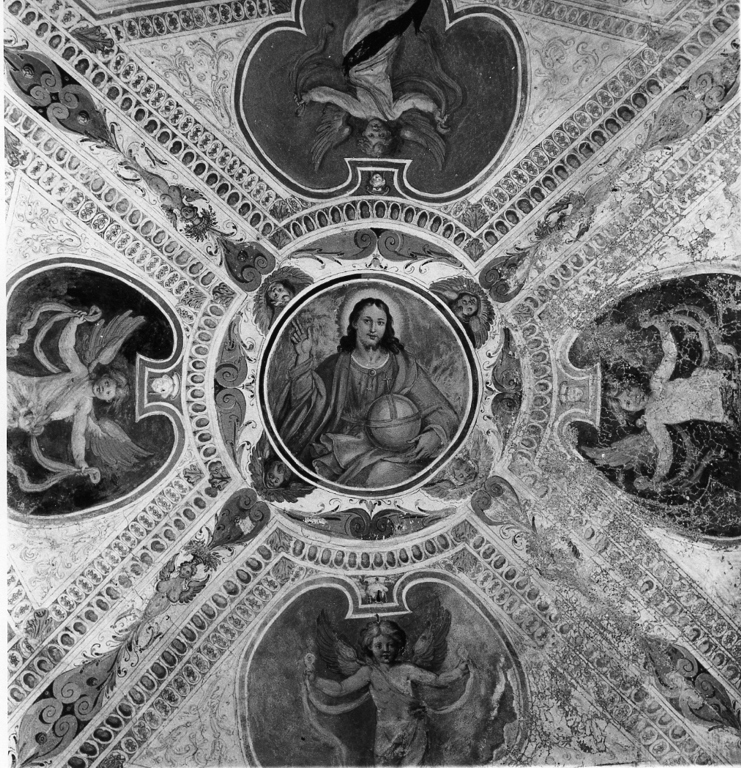 Cristo benedicente e angeli (dipinto, elemento d'insieme) - ambito romano (sec. XVI)