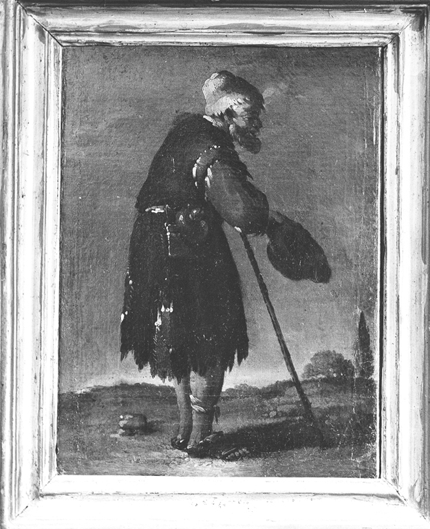 mendicante con bastone (dipinto) di Roos Philipp Peter detto Rosa da Tivoli (sec. XVII)