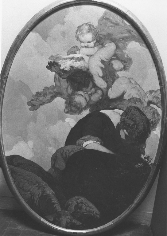 il sogno, pastorella addormentata (dipinto) di Calcagnadoro Antonino (prima metà sec. XX)