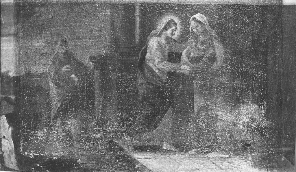 visita della Sacra Famiglia a Sant'Elisabetta (dipinto) - ambito Italia centrale (sec. XVIII)