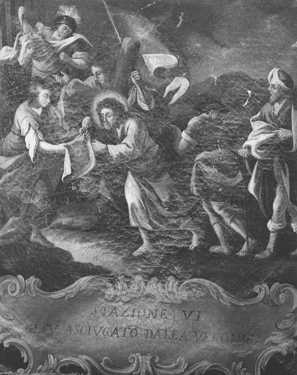 stazione VI: Gesù asciugato dalla Veronica (dipinto) - ambito Italia centrale (fine sec. XVIII)