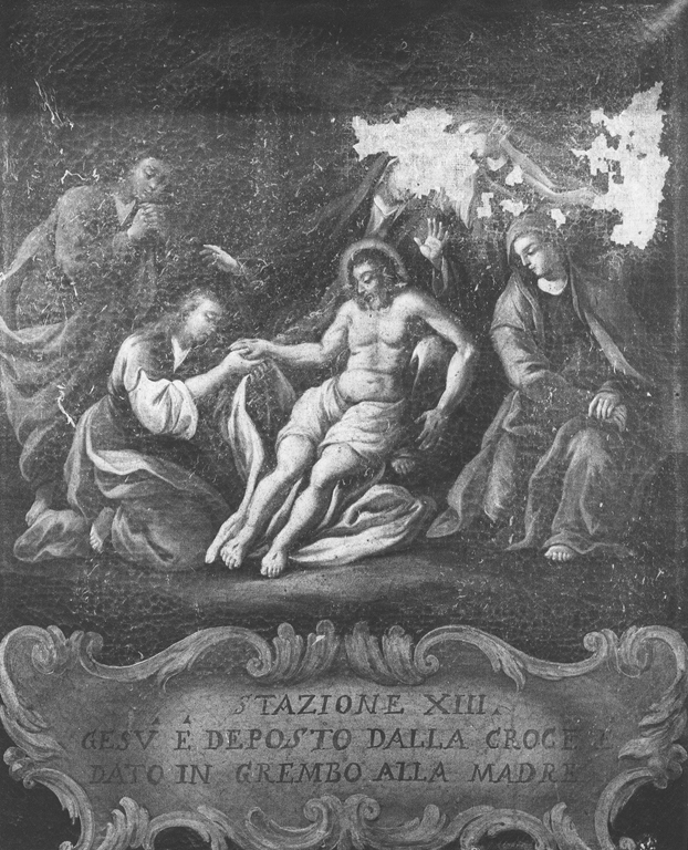 stazione XIII: Gesù deposto dalla croce (dipinto) - ambito Italia centrale (fine sec. XVIII)