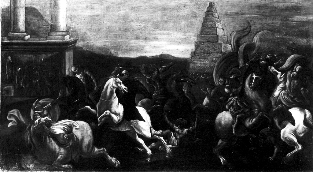 battaglia (dipinto) - scuola napoletana (fine/inizio secc. XVII/ XVIII)