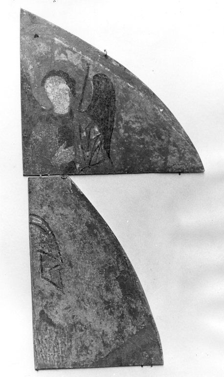 figura femminile con copricapo (dipinto, frammento) - ambito laziale (secc. X/ XI)