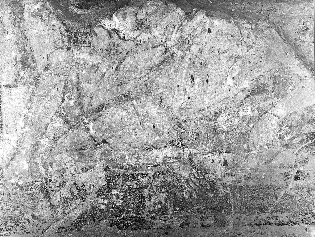 figure maschili (dipinto, frammento) - scuola romana (secc. VIII/ IX)