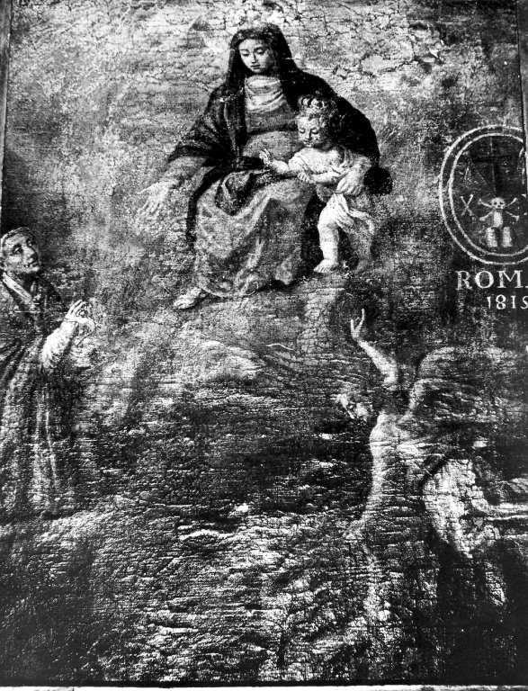Madonna col Bambino e le anime purganti (dipinto) - ambito laziale (sec. XIX)