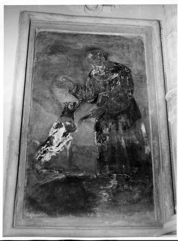 San Francesco d'Assisi e il lupo di Gubbio (dipinto) - ambito laziale (fine/inizio secc. XVI/ XVII)