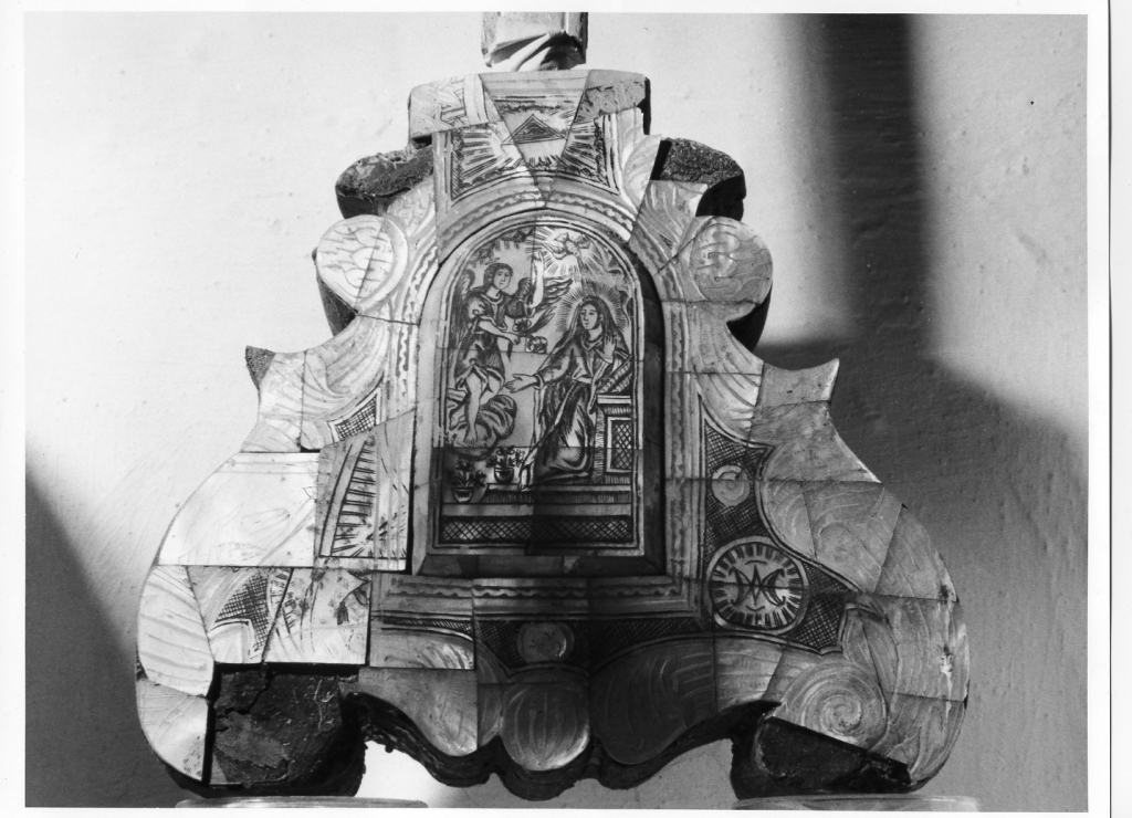 Annunciazione (base di scultura) - ambito laziale (sec. XVIII)