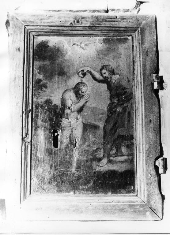 battesimo di Cristo (anta di armadio) - ambito laziale (sec. XVIII)