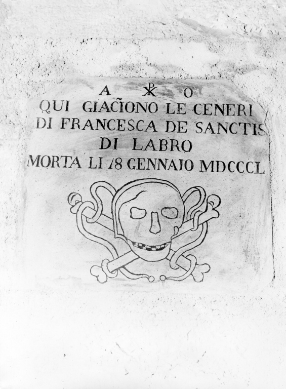 lapide tombale - manifattura laziale (sec. XIX)