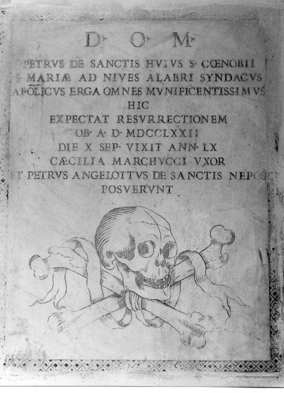 lapide tombale - manifattura laziale (sec. XVIII)