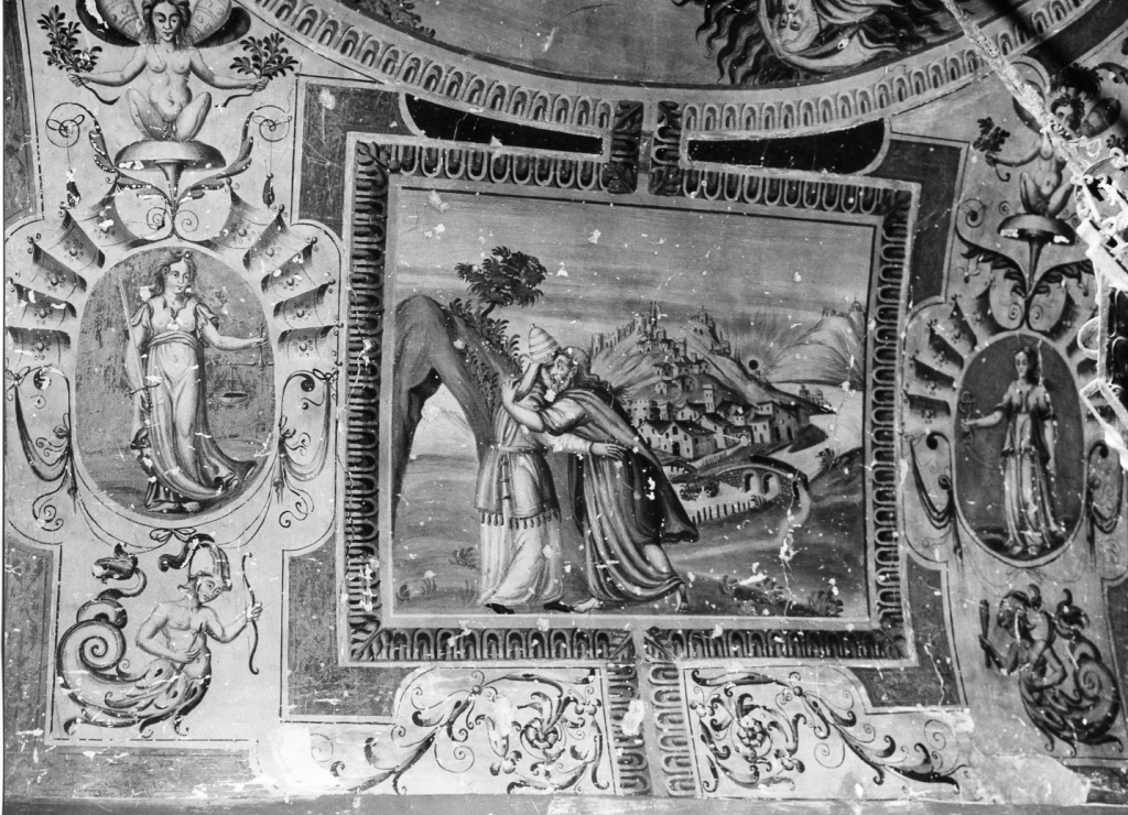 Incontro tra Mosè e Aronne (dipinto, complesso decorativo) - ambito laziale (sec. XVI)