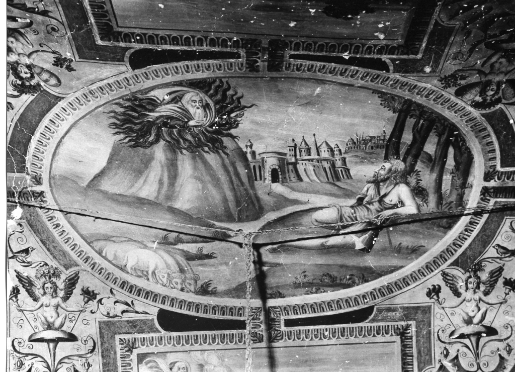 Mosè e il roveto ardente (dipinto, complesso decorativo) - ambito laziale (sec. XVI)