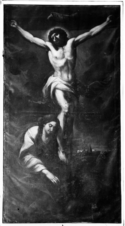 Santa Maria Maddalena ai piedi di Cristo crocifisso (dipinto) di Lanfranco Giovanni (scuola) (sec. XVII)